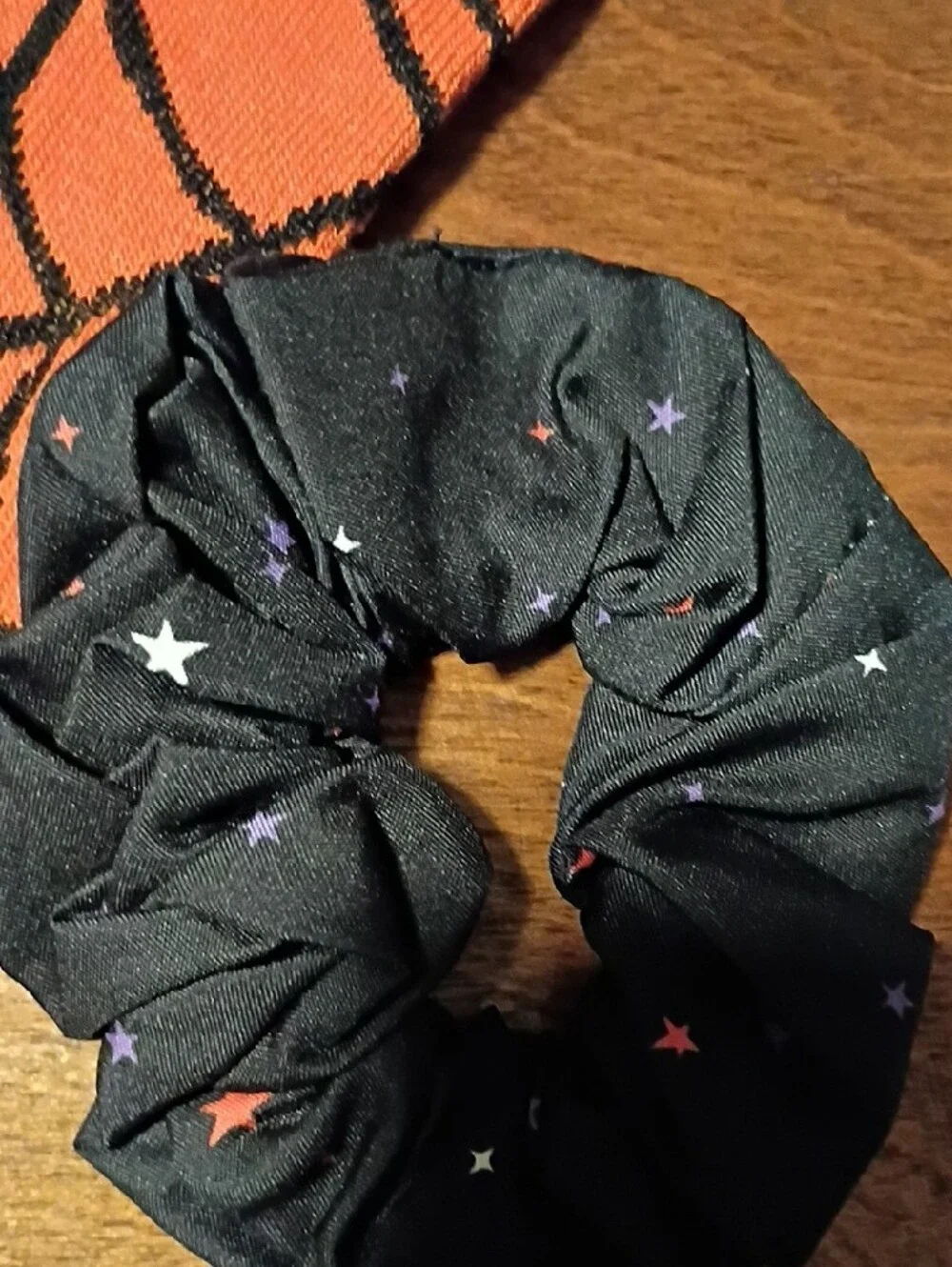 Halloween Socks and Scrunchie Set - Orange & Black Spiderweb and Skeleton